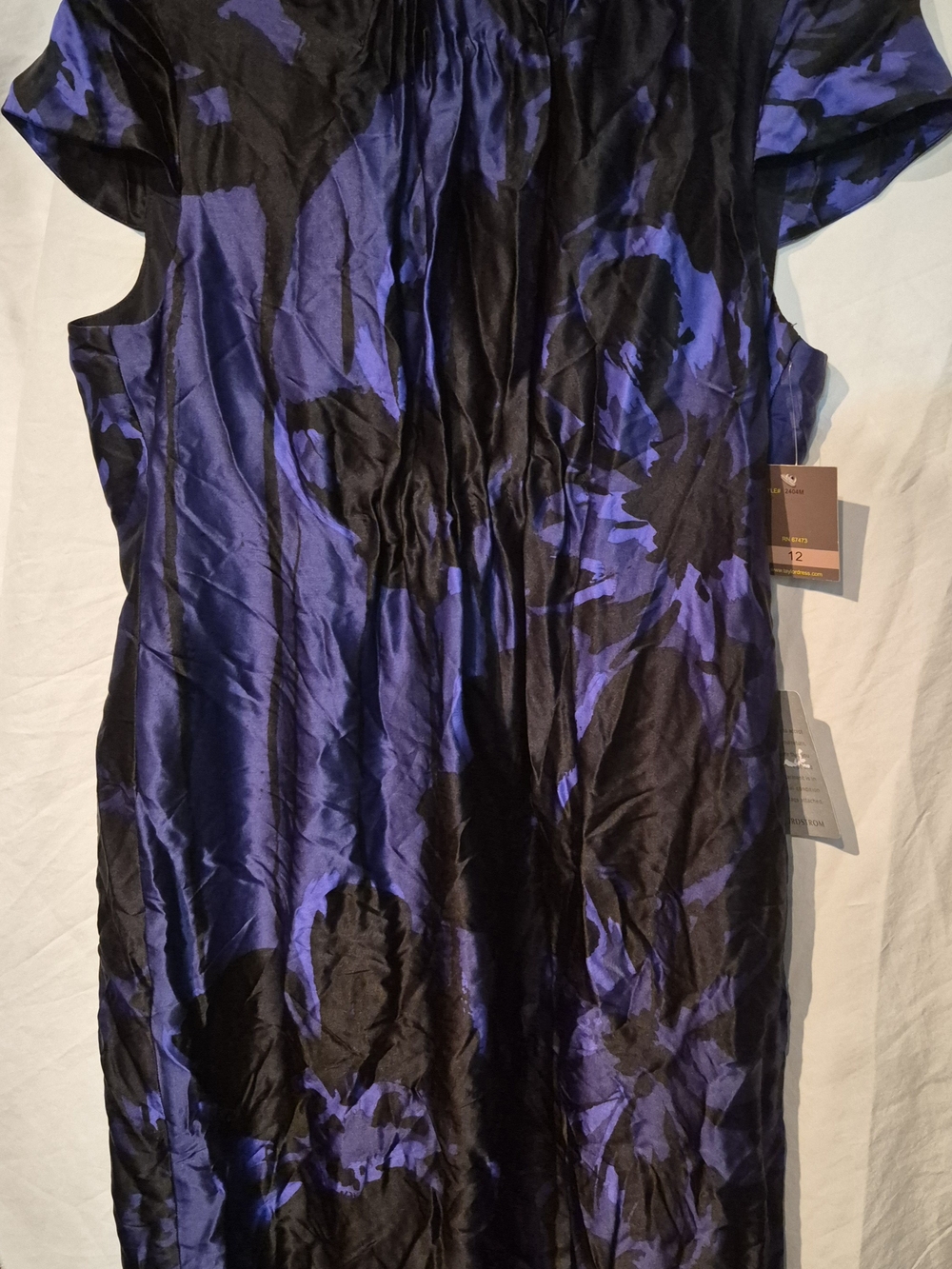 Taylor Black and Purple Floral Midi Dress